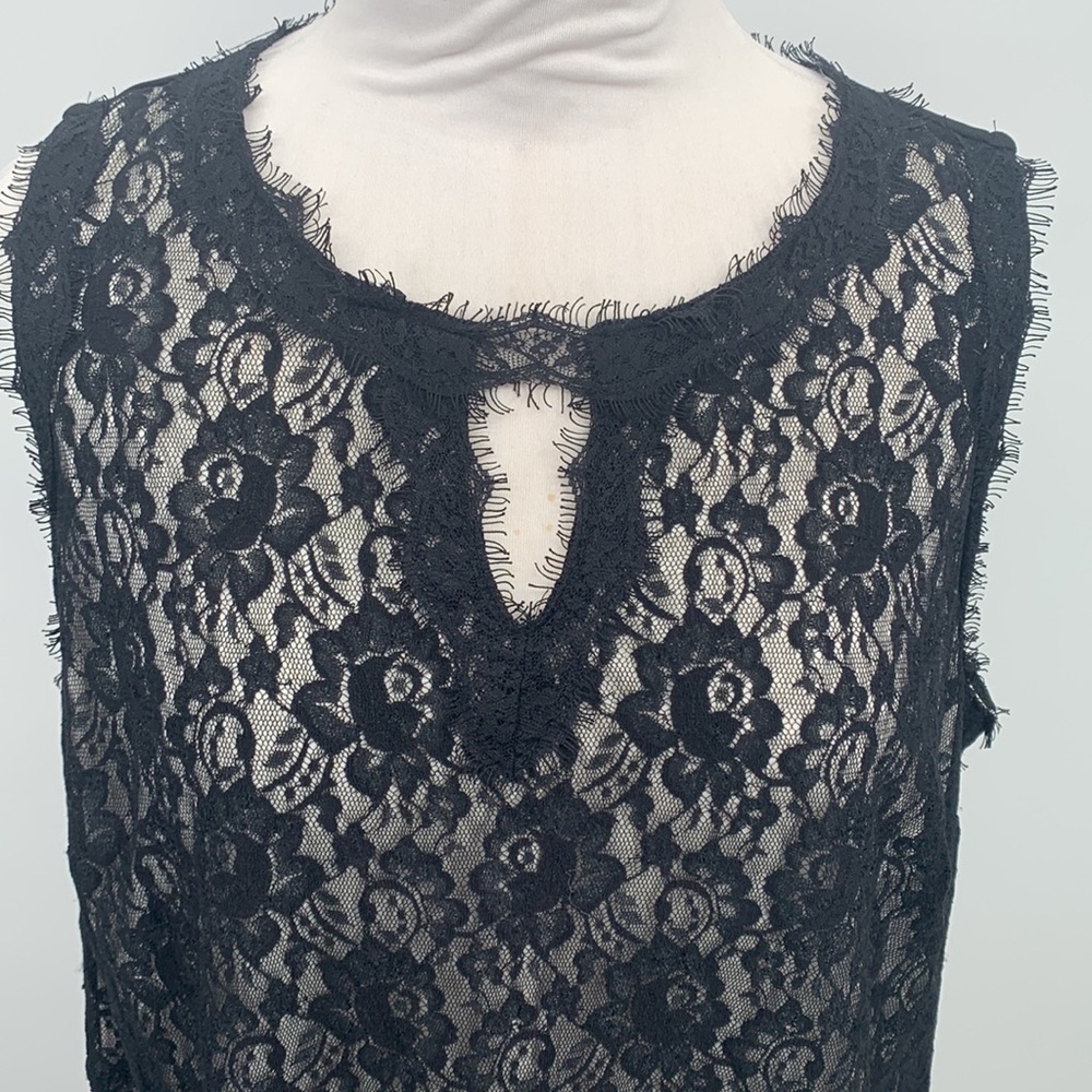 INC Black Plus Size Lace Blouse Size 1X - Picture 4 of 9